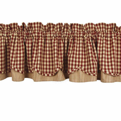 Carnbore Cotton Blend Checkered Window Valance