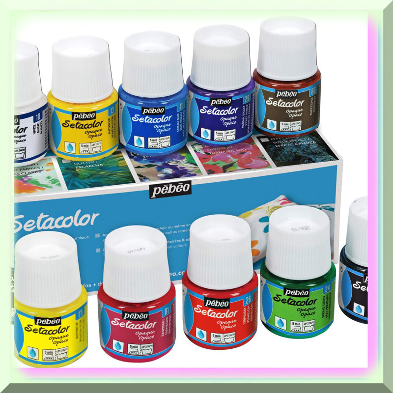 Fabric Paint Set 10-Piece Opaque 45ml Bottles