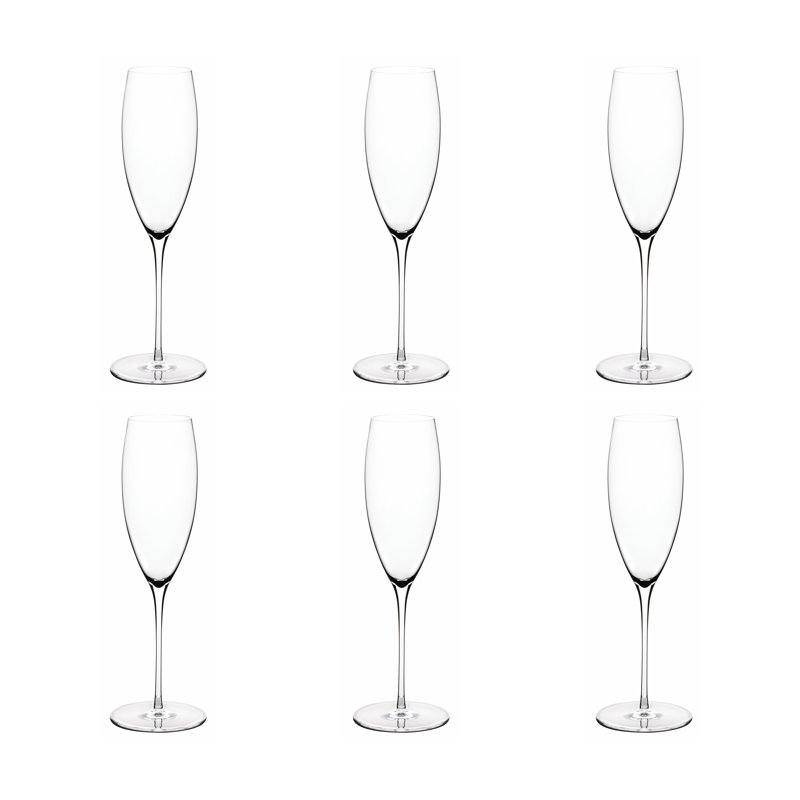 Liana 220ml Handmade Crystal Flute Set