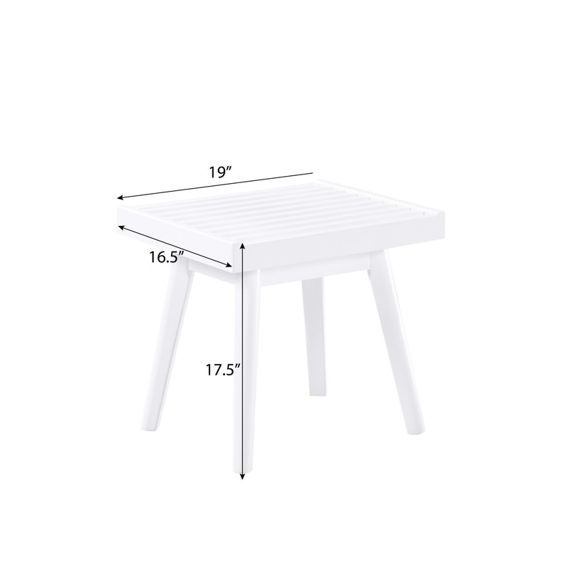 White Slatted Solid Wood Bench, 19-Inch - Brings Versatile Charm 19-Inch, Adds A Contemporary Flair To Home Decor