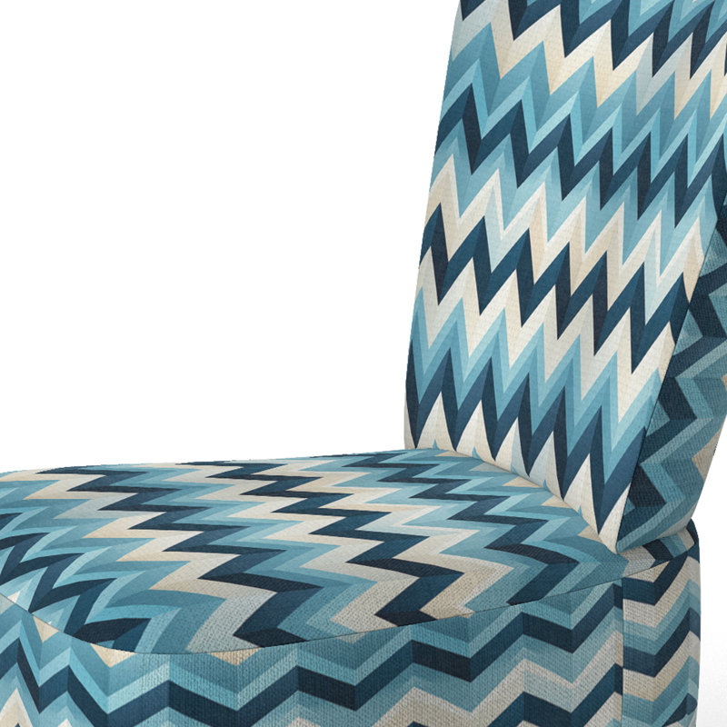 Chaise d'appoint large 27,5 po Roussel, Mélange de polyester bleu / blanc
