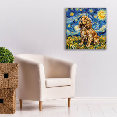 'Cocker Spaniel Starry Night' by Rich Monet Canvas Wall Art, 26" x 26"