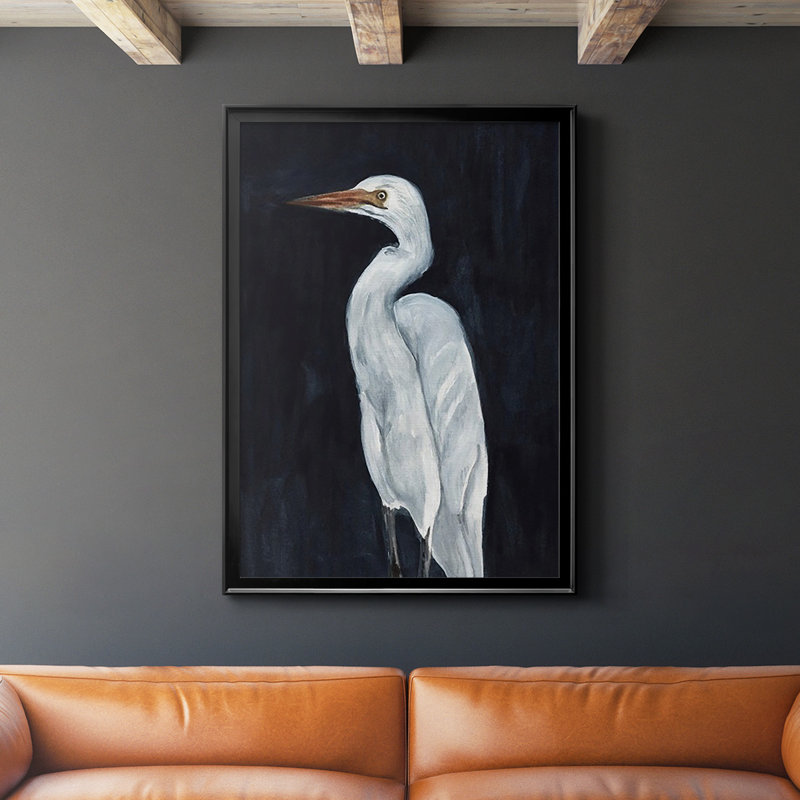 Calm Great Egret I - impression, Noir, H 30,5 po x l 22,5 po x P 1 po