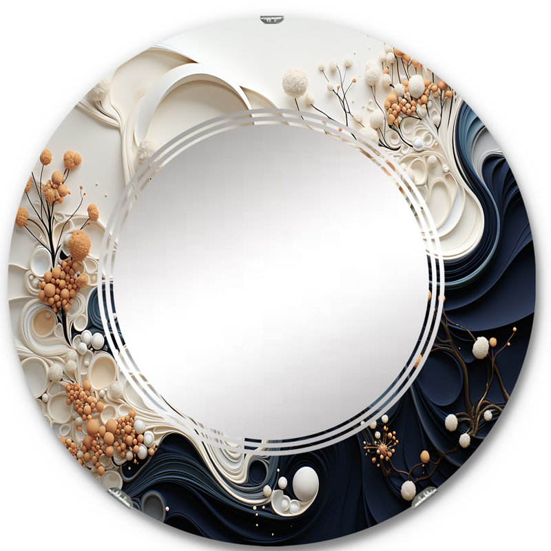 Wilbrand - Miroir mural rond moderne, 24 po x 24 po