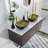 Modern And Sleek Wall Mounted Floating Bathroom Vanity Cabinet With Top, Ceramic Basin, Copper Faucet, Double Open Doors, 3 Sizes-1137611873