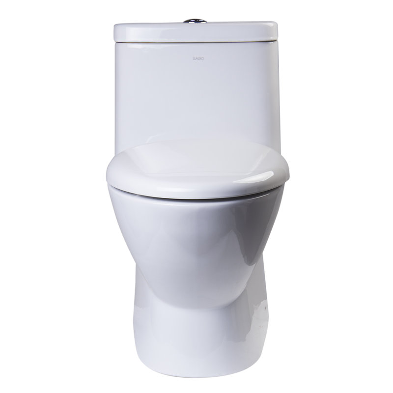 Toilette allongée une pièce à double chasse moderne (siège inclus)