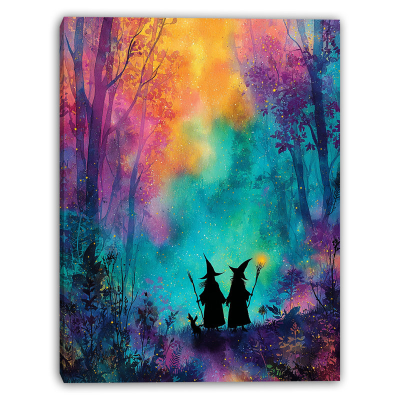 «Mystical Witches Walk», art mural sur toile tendue, H 24 po x l 16 po