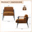 Chaise confortable, chaise d'appoint moderne avec structure en métal, chaise de lecture confortable avec coussin moelleux et accoudoirs en bois pour la chambre à coucher-1841619768