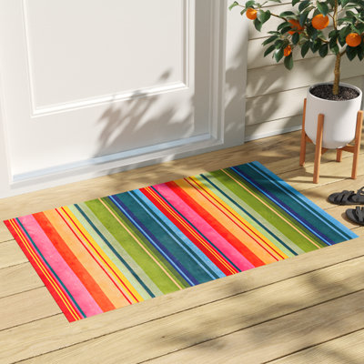 Kwan Non-Slip Striped Outdoor Doormat