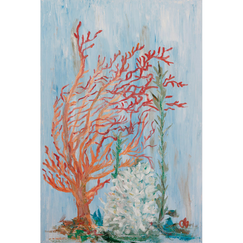 " Painterly Coral I " by Olivia Brewington, 48" H x 32" W