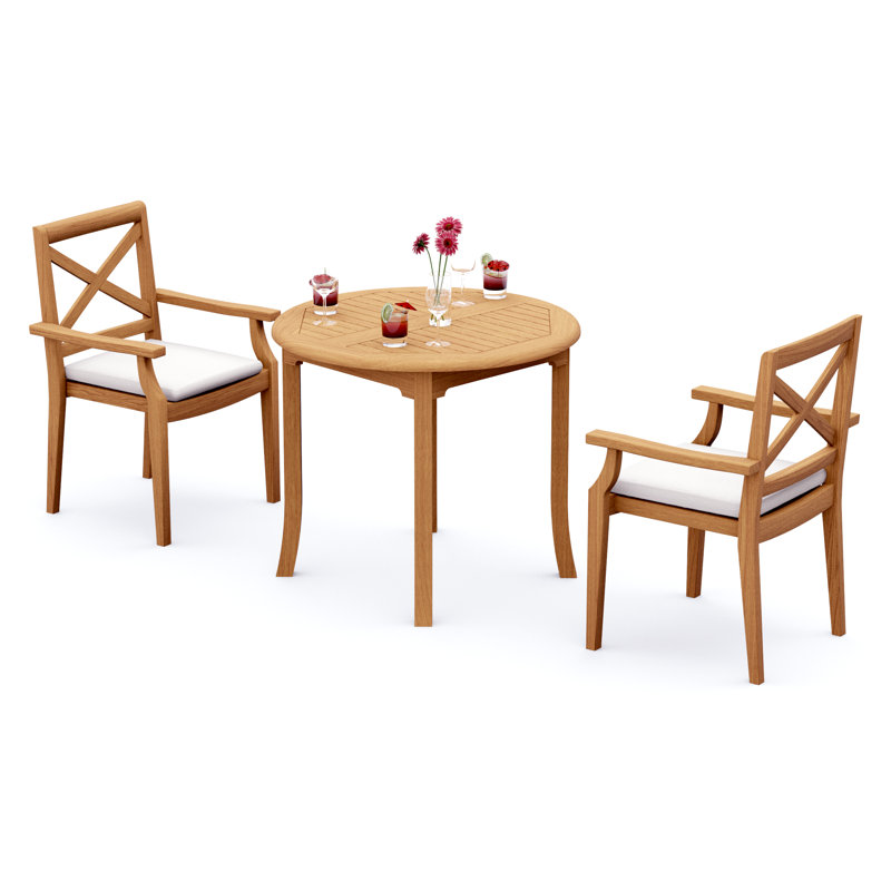Ensemble repas extérieur rond Damarrea, 2