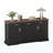 Wooden 63" Fluted Storage Sideboard - 4-Door 3-Drawer Coffee Bar Console For Living Room & Dining Room-79377618
