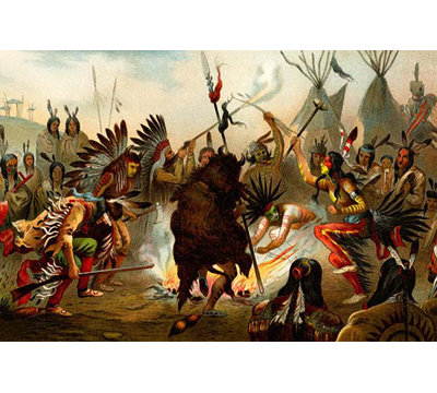 « native american sioux danse » par f.w. kuhnert, impression