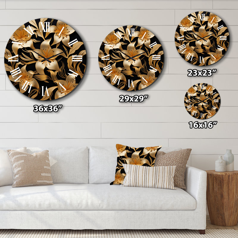 Horloge murale Golden Flower, Moyenne
