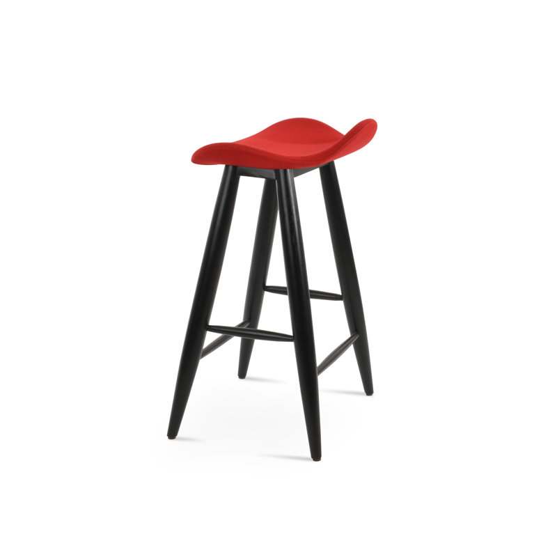 Tabouret Falcon Baba, Tabouret de bar (siège d'une hauteur de 28 po), Wengé, Rouge