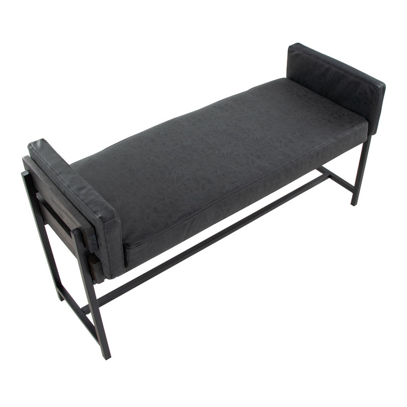 Banc en simili-cuir, gris