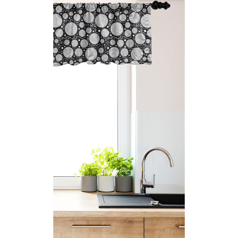 Cantonnière Ambesonne Aztec, lot de 2 zigzags à chevrons style grunge noir et blanc