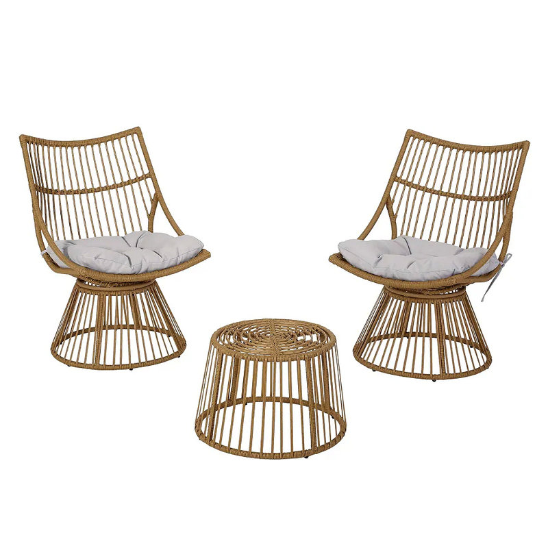 Chaise et table d'appoint Elaine, 3 pièces: table, 2 chaises