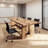 Solid wood rectangular conference table-1299774537