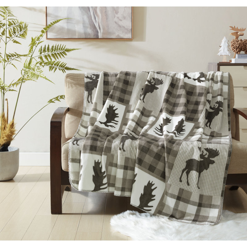 Jeté réversible en peluche et en fausse fourrure Coleman 60 x 80, Taupe
