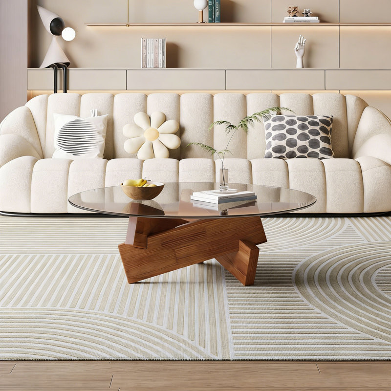 Table basse 31,5 "avec plateau en verre trempé