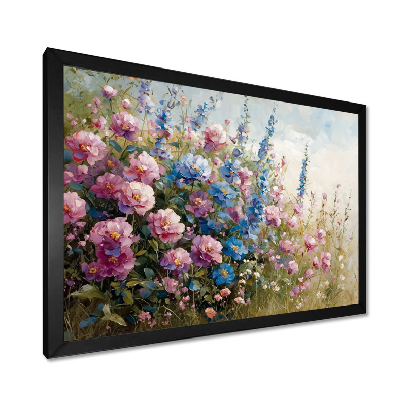 Ikraa campagnard fleur de pivoines et de fleurs sauvages II - pivoines, art mural, Reproduction encadrée d'une seule photo