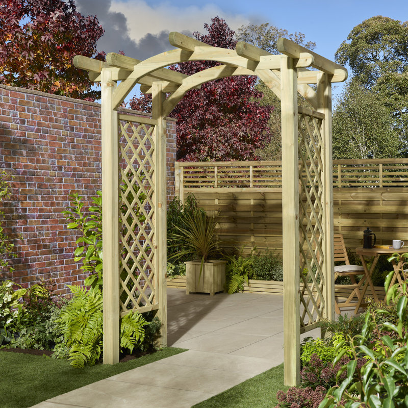 179cm W x 129.5cm D Solid Wood Arbour in Natural