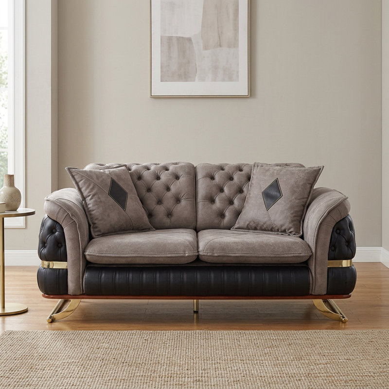 Causeuse Gfield Luxury, Brun, Doré