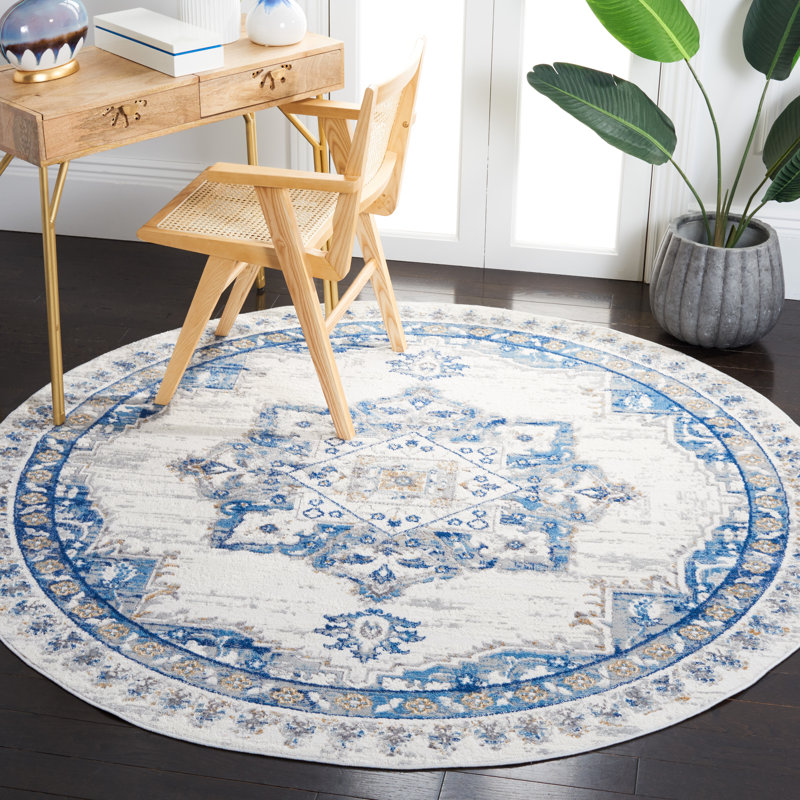 Dishita 100 Performance Oriental Rug, Round 6'7"