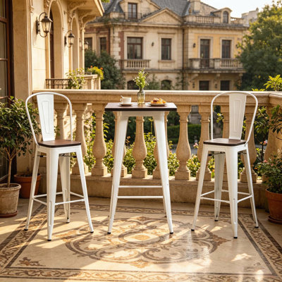 3-Piece Industrial Bar Table and Chairs Set