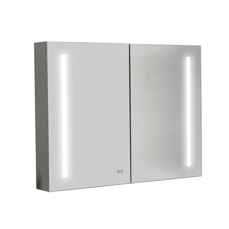 Armoire à pharmacie 40 po x 30 po à DEL avec miroir, douilles, à intensité variable et anti-buée