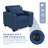 Latitude Run 36.6" Wide Convertible Chair 3-In-1 Pull Out Sleeper Futon Chair Beds with USB-1655144903
