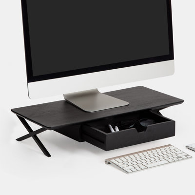 Sumekh Wood Monitor Stand with Drawer