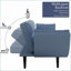 Canapé-lit convertible en velours bleu marine de 74 po pour petits espaces Sofas | Bleu marine antique | Velours-245538070