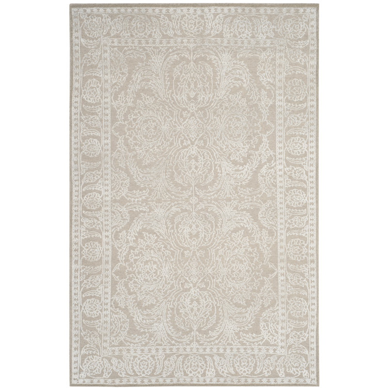 Tapis en soie de bambou en laine noué à la main Mathieu, Rectangle 8 pi x 10 pi