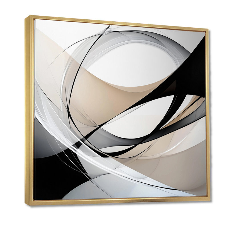 Minimal Geometric Rift I - Abstract Minimalisme, reproduction sur toile, H 30 po x l 30 po, Doré