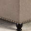 Storage With Black Linen Cover And Solid Wood Construction Legged Square Upholstery