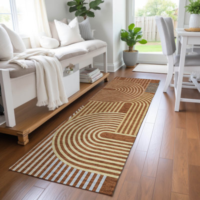 Machine Washable Indoor/Outdoor Chantille ACN2549 Mid-Century Modern Rug