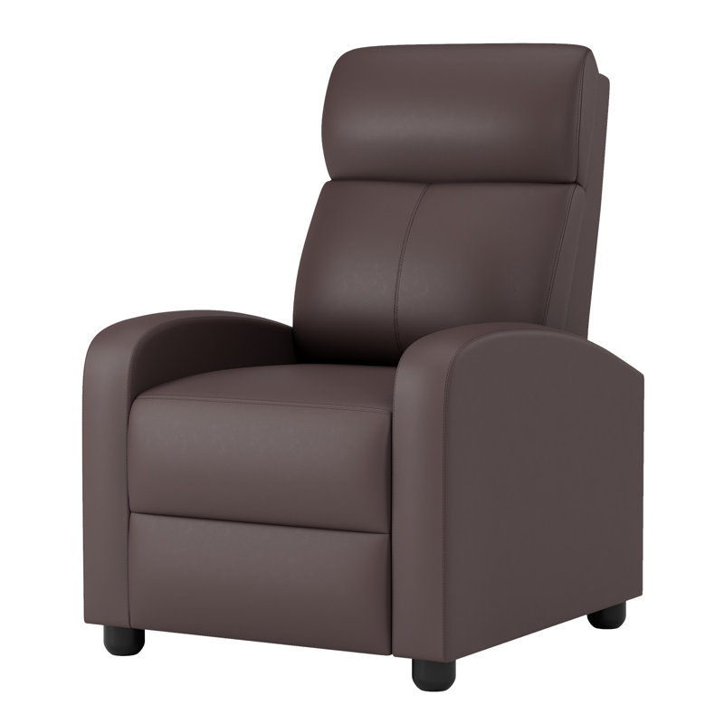 Fauteuil inclinable inclinable en cuir synthétique avec repose-pieds et télécommande pour repose-pieds
