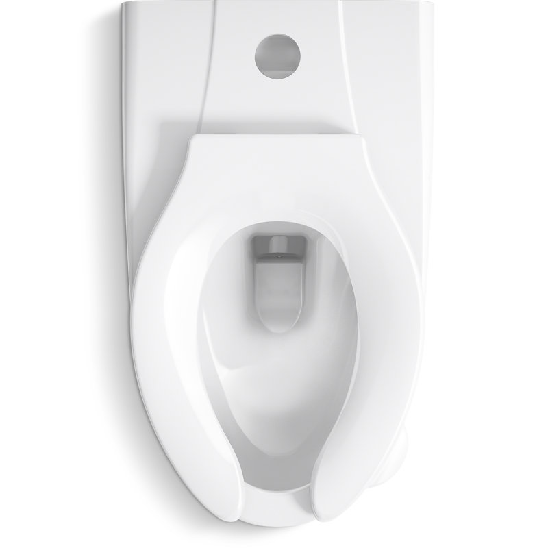 Kingston Ultra Wall-Mounted Top Spud Flushometer Bowl, White