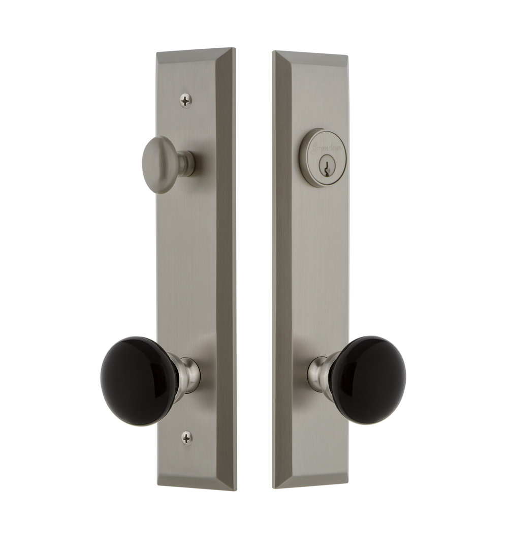 Fifth Avenue Tall Plate Complete Entry Set with Single Cylinder Deadbolot and Coventry Knob Grandeur 