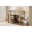 Lit mezzanine en bois avec garde-robe intégré-839359755