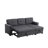 Lucca 84" Dark Gray Linen Reversible Sleeper Sectional Sofa With Storage Chaise-1484953629-1484953631