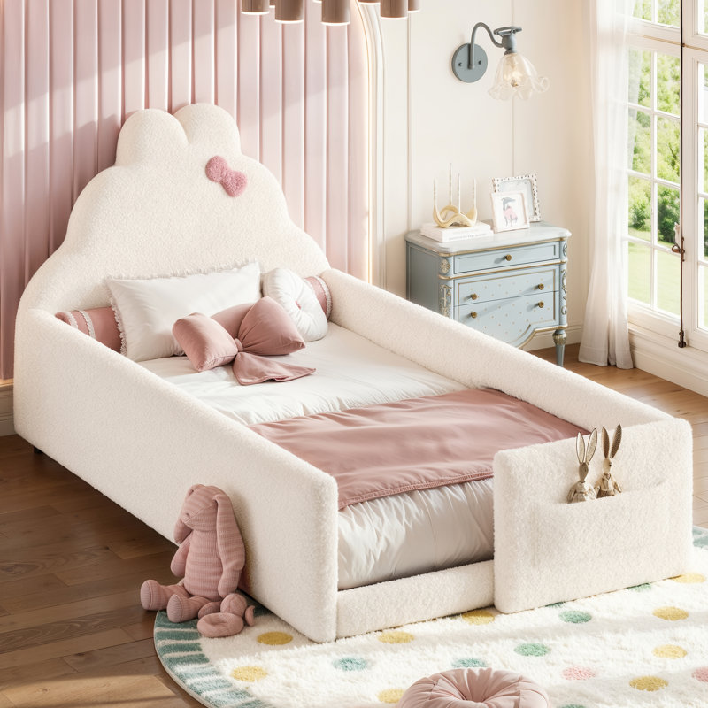Lit pour enfant rembourré TeddyNest, Twin, Beige