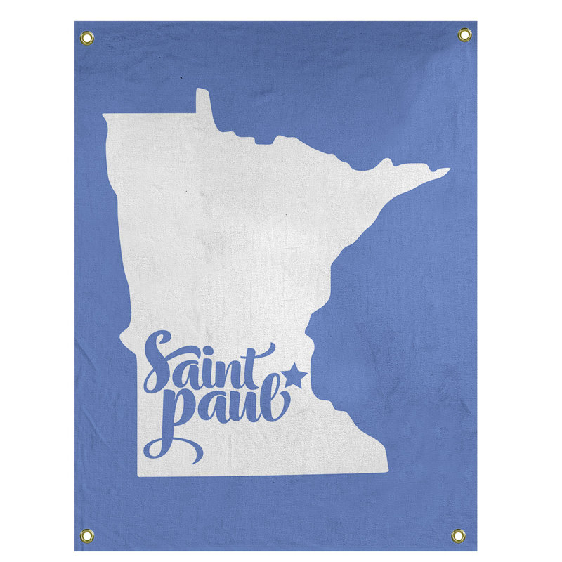 Tapisserie murale saint paul minnesota, H 80 po x l 59 po, Bleu