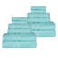 Ultra-Soft Cotton Solid Double Line Dobby Border Quick-Drying 12 Piece Assorted Towel Set-98677029