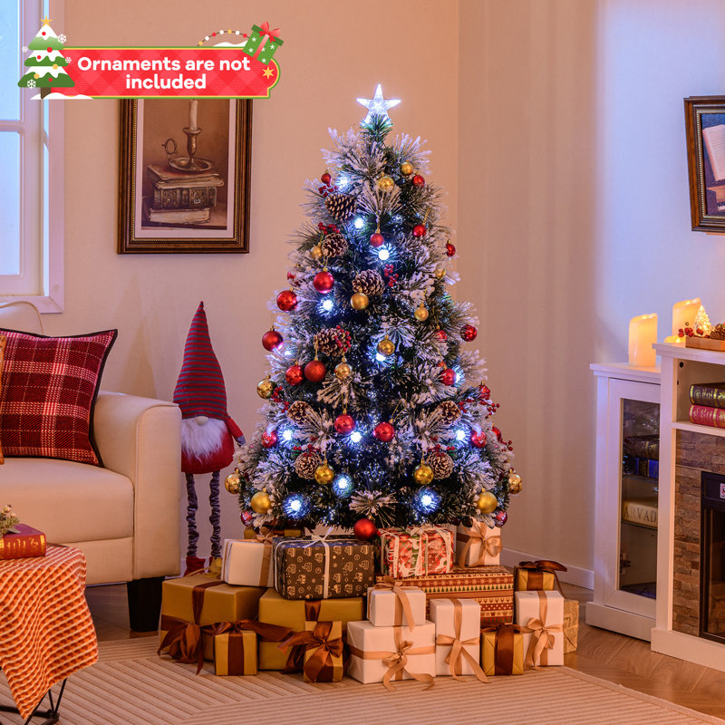 5 pi Arbre de Noël en fibre optique avec étoile colorée, 5'