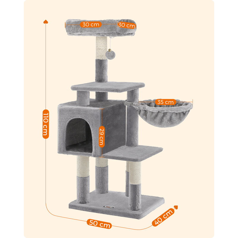 110cm H Cat Tree, Light Grey