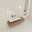 Meuble-lavabo mural de 60 po avec lavabo en résine, tiroir à fermeture en douceur et fixation flottante
