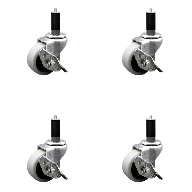 Thermoplastic Caster with Brake